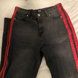 URBAN OUTFITTERS LEATHER STRIPE JEAN